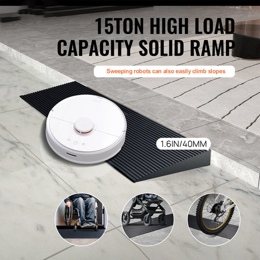 PORIYA Rubber Curb Ramp 90x20x4cm Cuttable Threshold Ramp Kerb Driveway Threshold Ramp