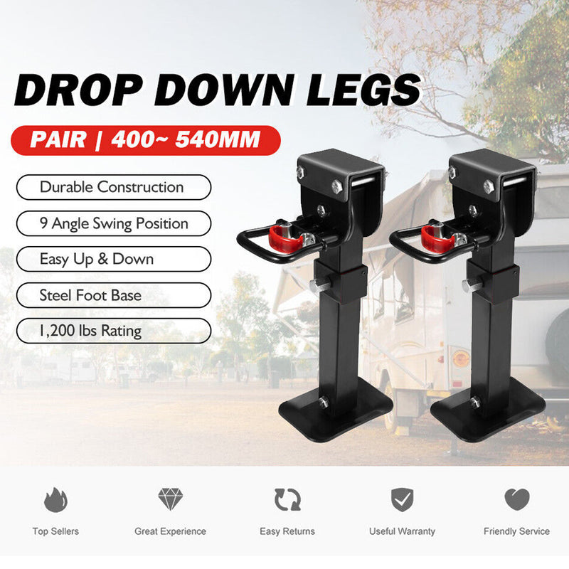 Load image into Gallery viewer, PORIYA 400MM Caravan Drop Down Corner Legs Trailer Steel Legs 1200LBS 2400LBS 2/4PCS
