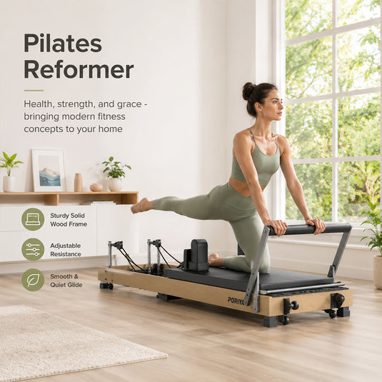 PORIYA Commercial Foldable Pilates Reformer Machine for Home Gym AU Stock