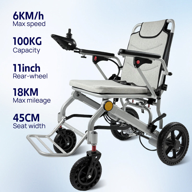 Load image into Gallery viewer, 16.5KG Electric Wheelchair Lightweight Foldable Lithium Power Aluminium Portable
