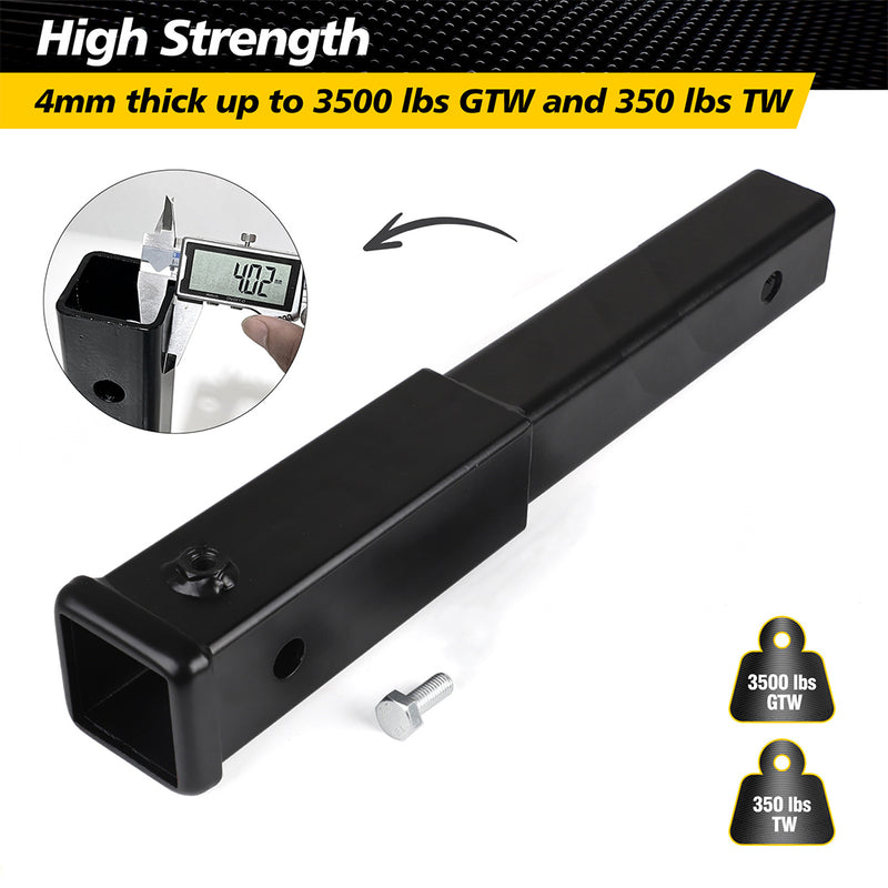 Load image into Gallery viewer, PORIYA 18 Inch Tow Hitch Extender Extension Bar 4WD Trailer Car 2" Receiver Heavy Duty
