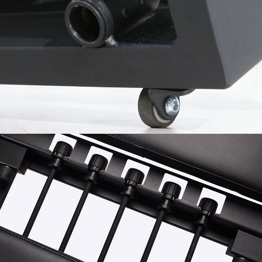 Foldable Pilates Reformer Workout Latex resistance Machine Exercise Yoga Black