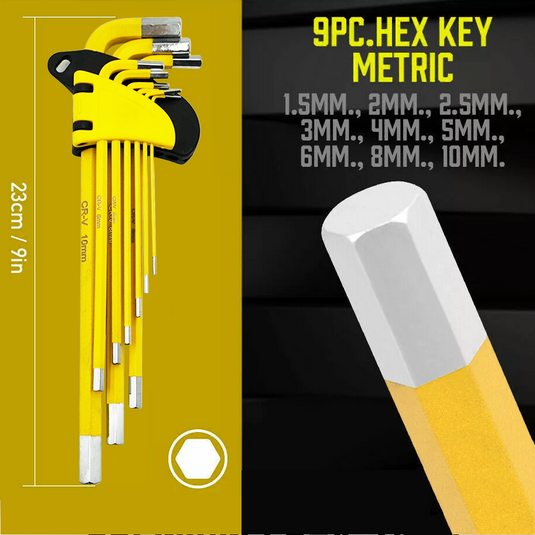 PORIYA 54 PCS Extra Long Arm Wrench Allen Key Hex Set Metric + Imperial + Torx Key