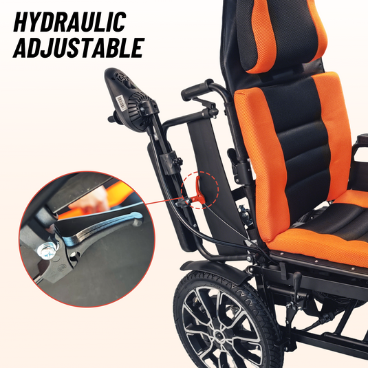 PORIYA Electric Wheelchair Foldable Long Range Recline Wheelchair w/ Headrest