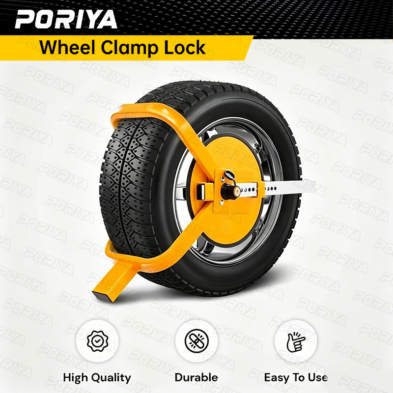 Load image into Gallery viewer, PORIYA Wheel Lock Clamp Car Caravan Trailer Security Keys Heavy Duty 13''-15''
