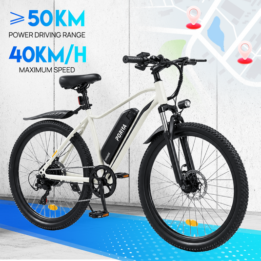 PORIYA 1500W 26“ Electric Mountain Bike 48V 10.4Ah Shimano 7 Speed Off Road AU