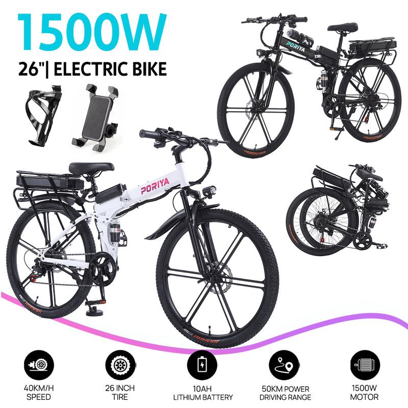 Load image into Gallery viewer, 48V 1500W 26&quot; Foldable Electric Bike Off Road E-Bike Mountain Bicycle E-MTB

