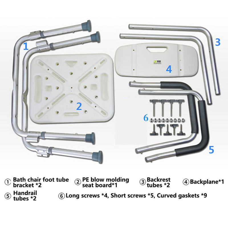 Load image into Gallery viewer, Adjustable Height Medical Shower Chair Bathtub Anti-slip Bench Bath Seat Stool
