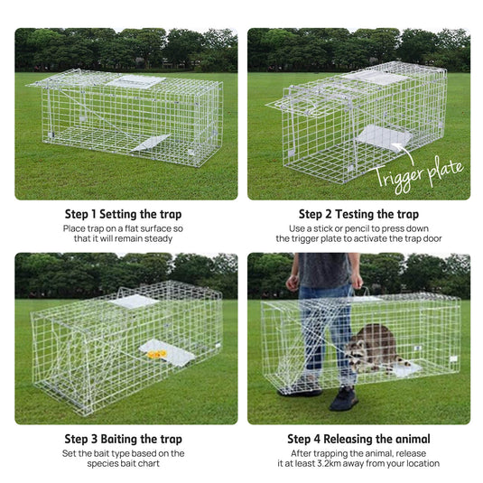 PORIYA TRAP Humane Possum Feral Cage Cat Rabbit Bird Animal Dog Hare Fox Live Catch NEW