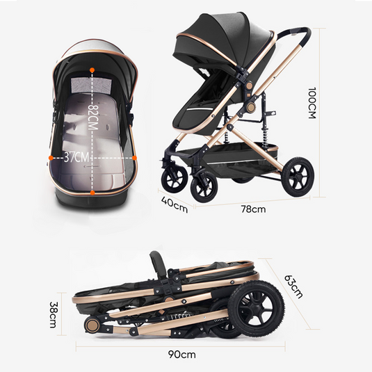 PORIYA Baby Stroller Foldable Pram Bassinet Carriage Infant Travel Pushchair Strollers