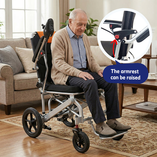 PORIYA 16.5KG Electric Wheelchair Lightweight Foldable Lithium Power Aluminium Portable