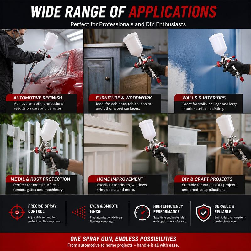 Load image into Gallery viewer, PORIYA Spray Gun Paint Gun Kit HVLP Gravity Feed Air 1.4mm 1.7mm 2mm 3Tips
