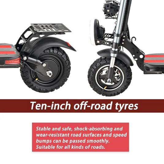 PORIYA 2500W Electric Scooter 70KM/H 80KM 11" Off-Road Tires Adult Travel E-Bike