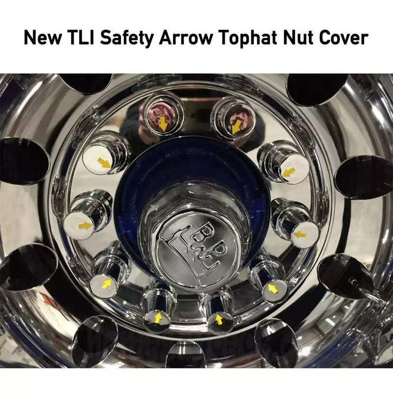 Load image into Gallery viewer, PORIYA Chrome 20PCS X 33mm Safety Arrow Chrome ABS Wheel Nut Covers Caps For Trucks Bus
