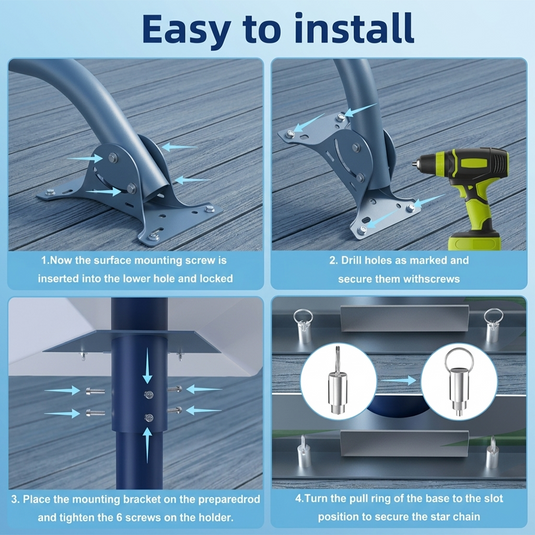 PORIYA Starlink Gen 3 Mounting Kit Outdoor 360° Adjustable Wall/Roof Iron Pole Mount