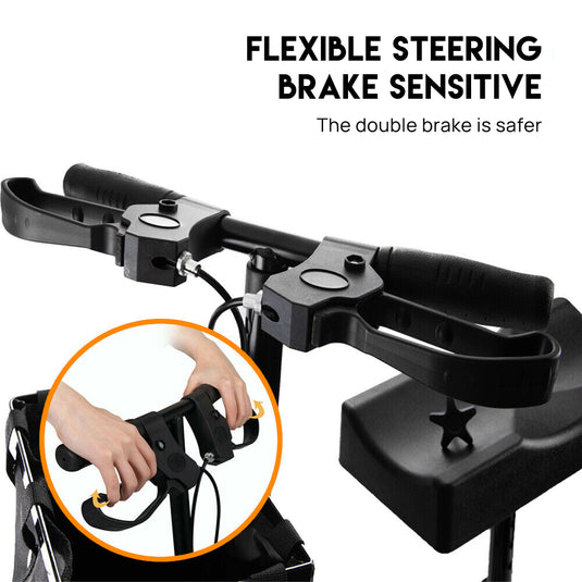 Foldable Knee Walker Scooter Mobility Alternative Crutches Wheelchair w/ Basket