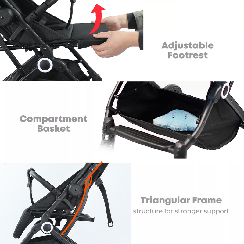 Load image into Gallery viewer, PORIYA Baby Stroller Reversible Handle Foldable Pram Portable Travel Pushchair Stroller
