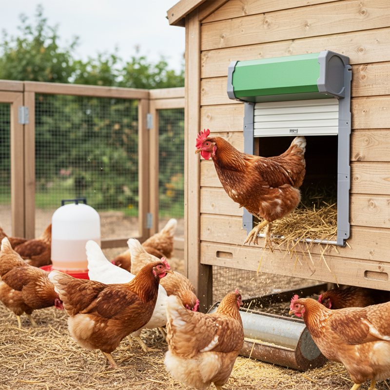 Load image into Gallery viewer, PORIYA Solar Chicken Coop Door Opener Automatic Timer Auto Light Sensor Remote Control
