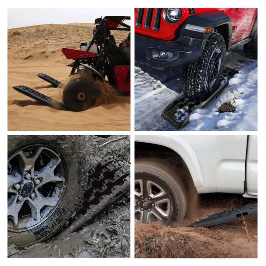 PORIYA 4WD Recovery Tracks Sand Mud Snow Traction Boards Off-Road Device Mat 10T 2PCS