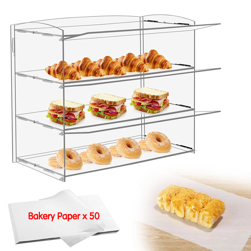 Load image into Gallery viewer, 2-3 Tier Large Acrylic Bakery Cake Display Cabinet Case Donuts Cupcake Pastries
