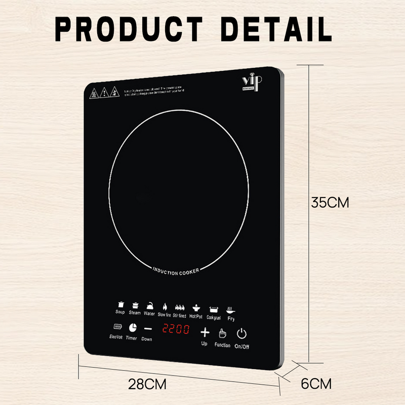 Load image into Gallery viewer, PORIYA 2200W Electric Induction Cooktop Portable Ceramic Glass Cook Top Kitchen Cooker
