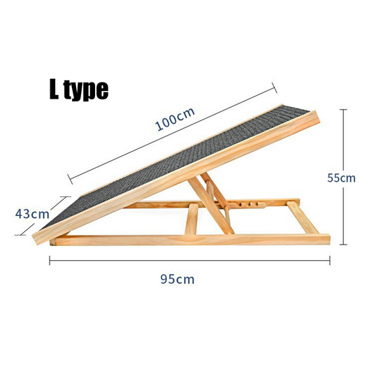 PORIYA Foldable Dog Pet Ramp Adjustable Height Dogs Stairs for Bed Sofa Car