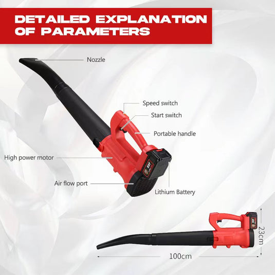 2800W 21V Cordless Leaf Blower Handheld 6-speed Garden Cleaner Tool with Battery