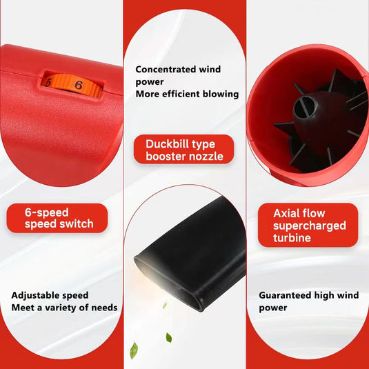 2800W 21V Cordless Leaf Blower Handheld 6-speed Garden Cleaner Tool with Battery