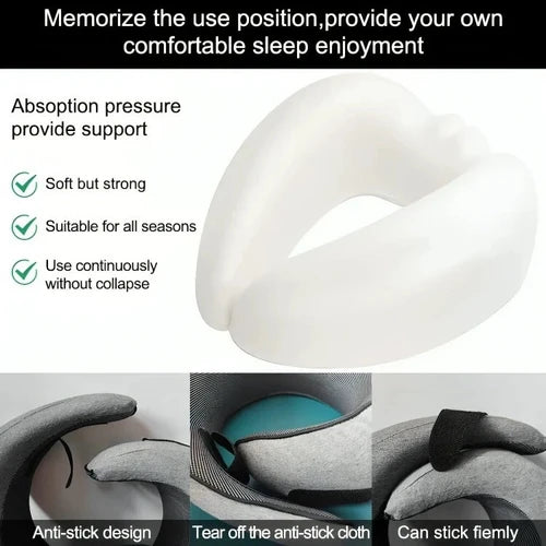 Load image into Gallery viewer, PORIYA Travel Pillow U Shaped Memory Foam Neck Head Rest Soft Support Plane Car Pillow
