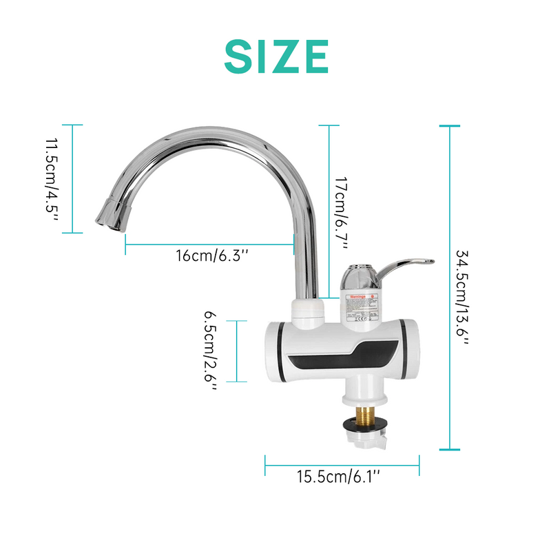 Load image into Gallery viewer, PORIYA 360° Electric Instant Hot Water Tap w/ Led Display Cold Hot Water Heater Faucet
