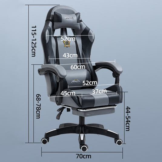 Technology Fabric Gaming Chair Racing Massage Leather Computer Seat Footrest