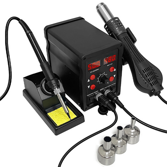 PORIYA 700W Solder Rework Station 2 in 1 Soldering Iron Kit Hot Air Heat Gun station