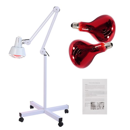 275W Floor Stand Infrared IR Temperature Light Therapy Heat Lamp Pain Relief