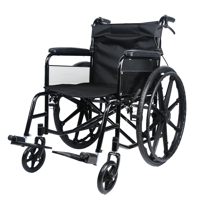 24 Inch Wheelchair Manual Folding Wheel Chair Portable Foldable for Elderly