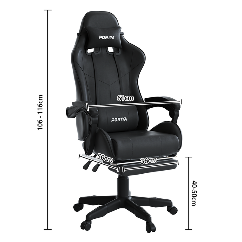 Load image into Gallery viewer, PORIYA Gaming Chair Office Computer Seating Racing PU Executive Massage Racer Recliner
