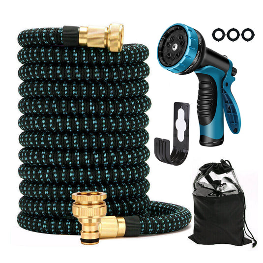 PORIYA 25-100FT Flexible Expandable Garden Water Hose Pipe Car Wash W/ Spray Nozzle Gun