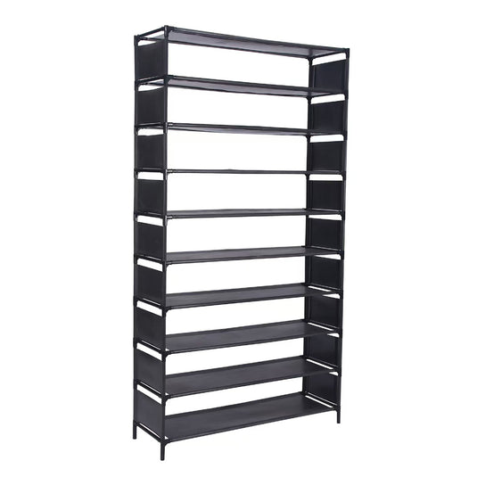 PORIYA 20/50 Pairs 10-Tier Shoe Rack Storage Shelf Metal Frame Stackable Shoe Organizer
