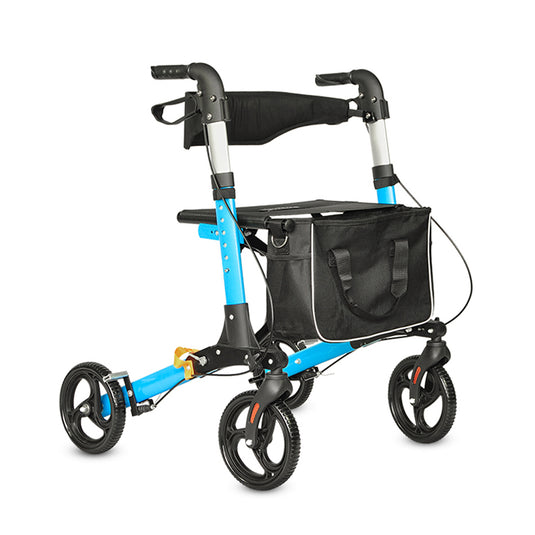 Rollator Walker Aluminium Foldable Walking Frame Mobility Aid Rollator 4 Wheels