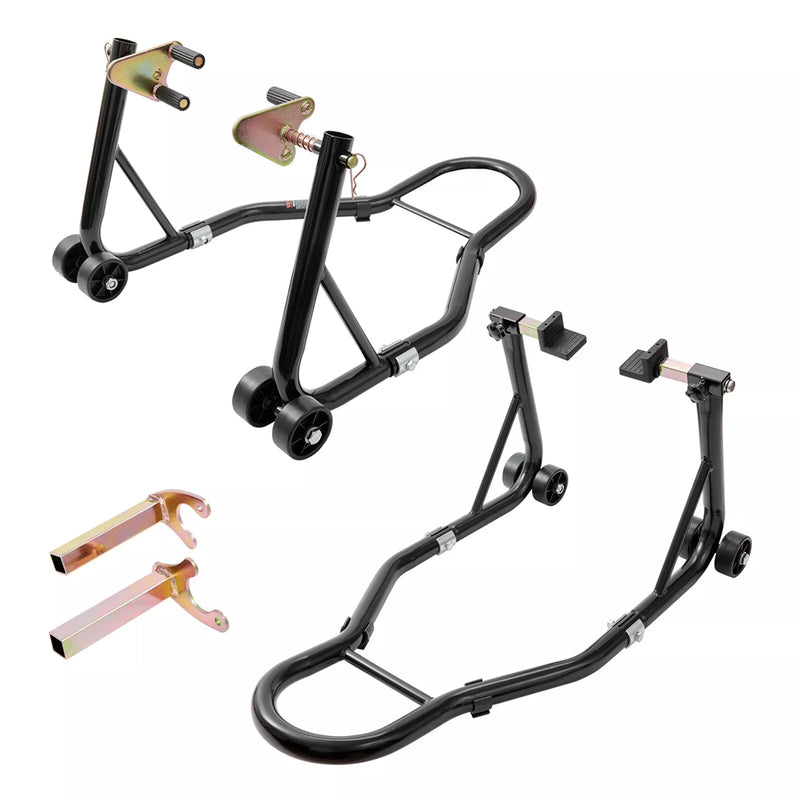 Load image into Gallery viewer, PORIYA 1100lbs Motorbike Dolly Motorcycle Front Wheel Stand and Rear Wheel Stand 2PC
