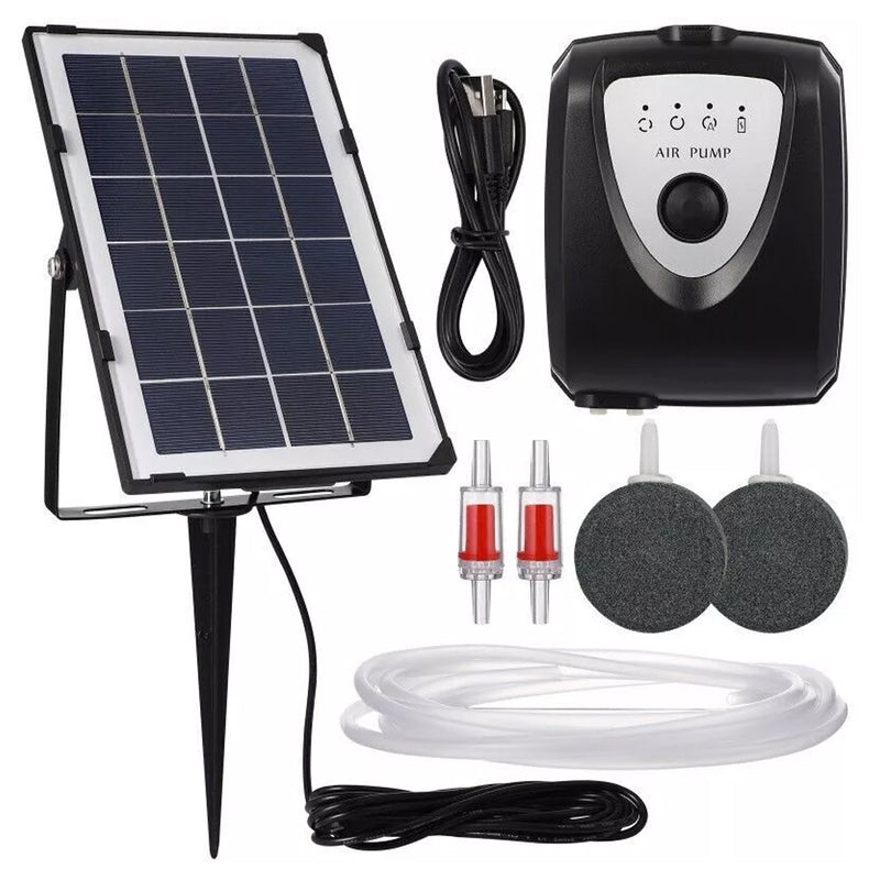 Load image into Gallery viewer, Solar Oxygenator Air Pump Kit Fish Pond Pool Water Oxygen Aerator 3 Modes
