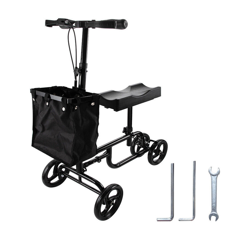 Load image into Gallery viewer, Foldable Knee Walker Scooter Mobility Alternative Crutches Wheelchair w/ Basket
