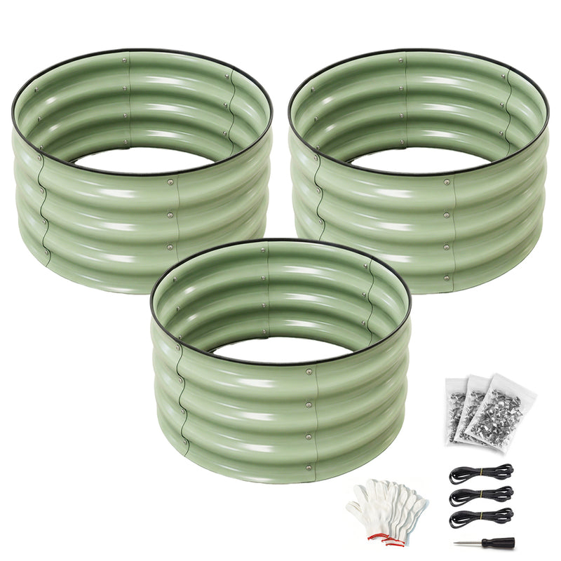 Load image into Gallery viewer, PORIYA 3PC Planter Box Galvanized Raised Garden Bed Container Vegetables&amp;Flowers box
