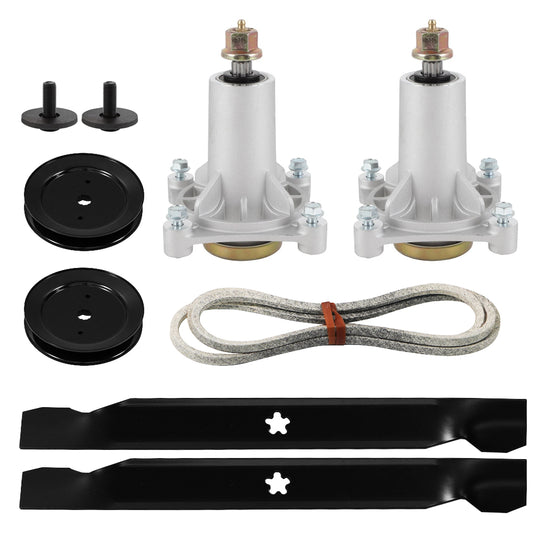 PORIYA Deck Rebuild Kit For 42" Husqvarna Craftsman Spindles Belt Pulley Blades