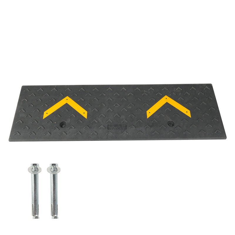 Load image into Gallery viewer, PORIYA Heavy Duty Rubber Curb Ramp 100x30x10cm Heavy Duty Kerb Driveway Threshold Ramp
