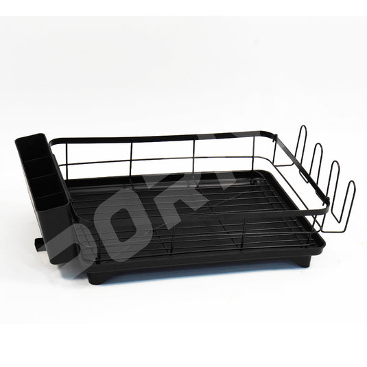 PORIYA Large Capacity Dish Drainer Carbon Steel Dish Drying Rack Drainboard Dish Rack
