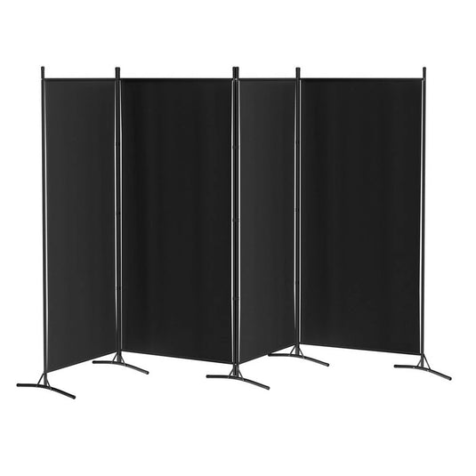 PORIYA 4-Panel Room Divider Privacy Screen Folding Steel Frame Fabric Partition Stand