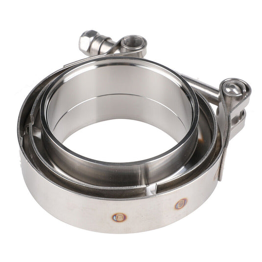 PORIYA 2.5" 64mm V-Band Vband Clamp Stainless Steel Flange Exhaust PipeTailpipe