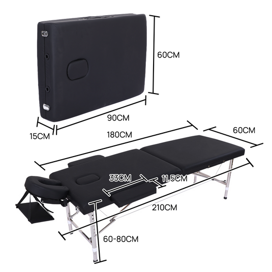 PORIYA Portable Massage Table 2 Fold Aluminum Bed Spa Salon Beauty Therapy Massage Bed