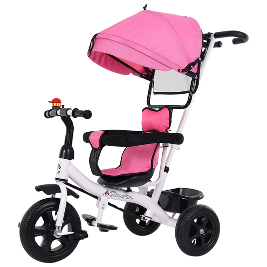 PORIYA 4 In 1 Tricycle Bike Trike Baby Prams Kids Stroller Toddler Ride-On Toy Gift