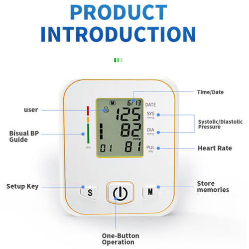 Digital Blood Pressure Monitor Upper Arm Automatic Machine Heart Rate Monitor